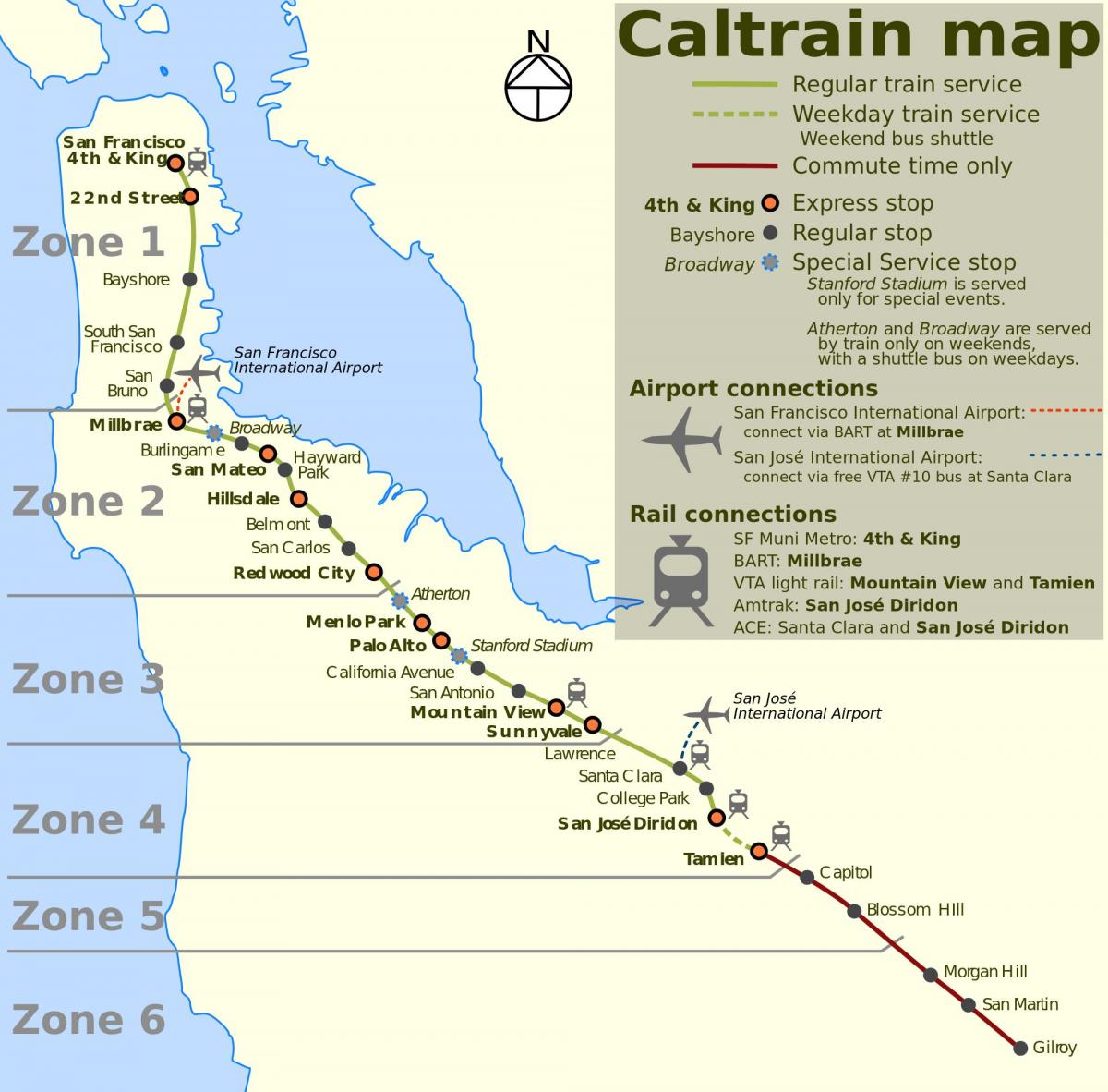 サンフランシスコcaltrain地図