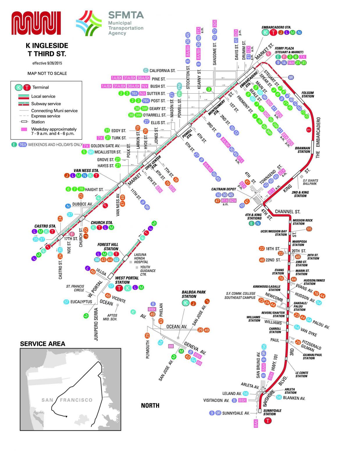 サンフランシスコ市バス-地図