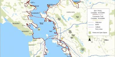 サンフランシスコ湾の道を地図
