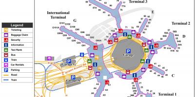 サンフランシスコ国際線ターミナルの地図