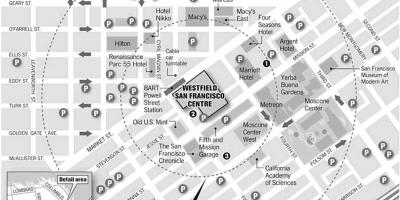 地図のウェストフィールドサンフランシスコ
