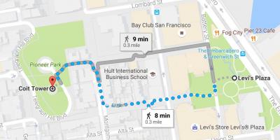 地図のサンフランシスコの自主ガイドを歩くツアー