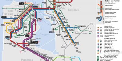 地図公共交通のサンフランシスコ