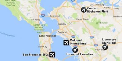 空港近くにサンフランシスコの地図