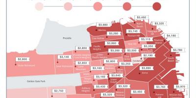 ベイエリアの賃貸物価地図