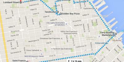 サンフランシスコ中華街歩きツアーの地図