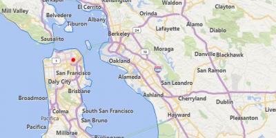 地図のカリフォルニアの都市サンフランシスコ