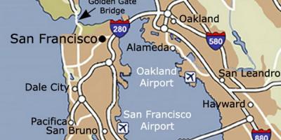 地図サンフランシスコ空港の周辺