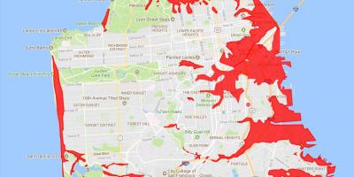 サンフランシスコの区域を回避地図