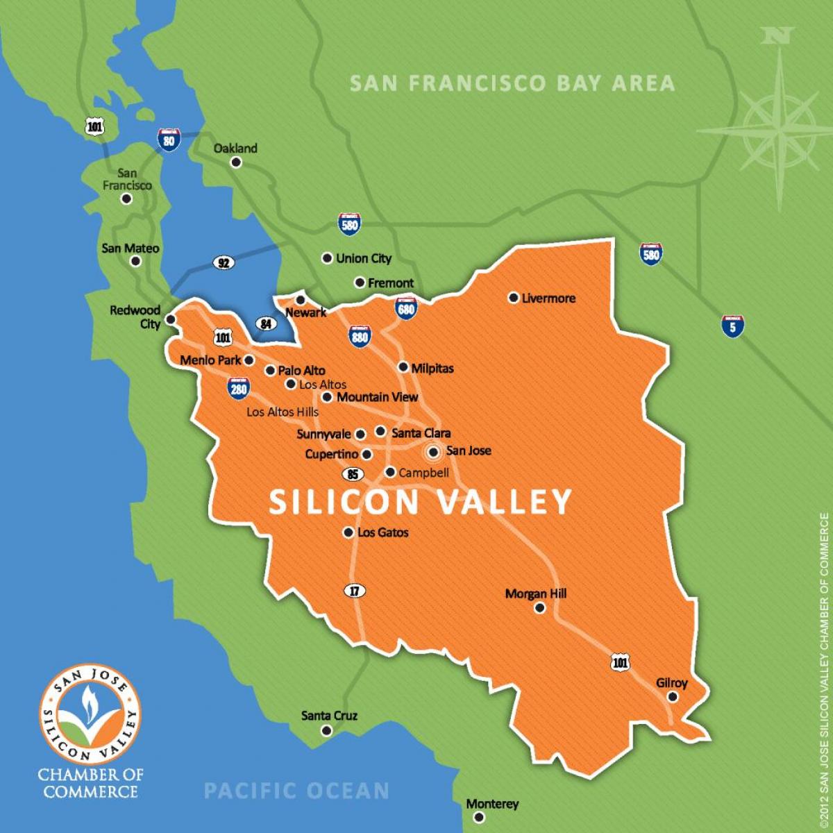 シリコンバレーが世界地図シリコンバレーの世界地図 カリフォルニア アメリカ