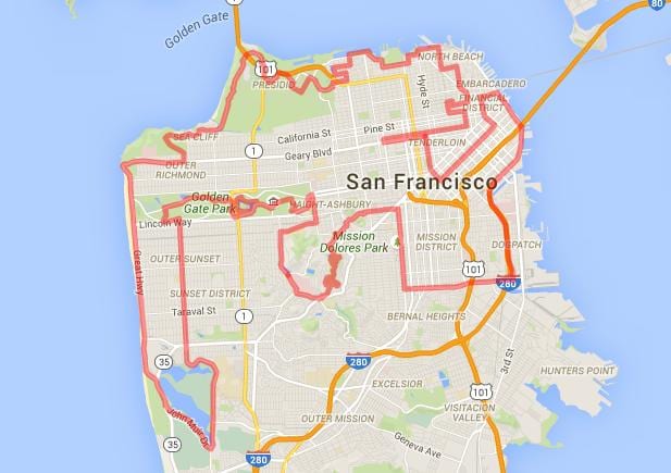 ゴールデンゲートパークバイクトレイル地図