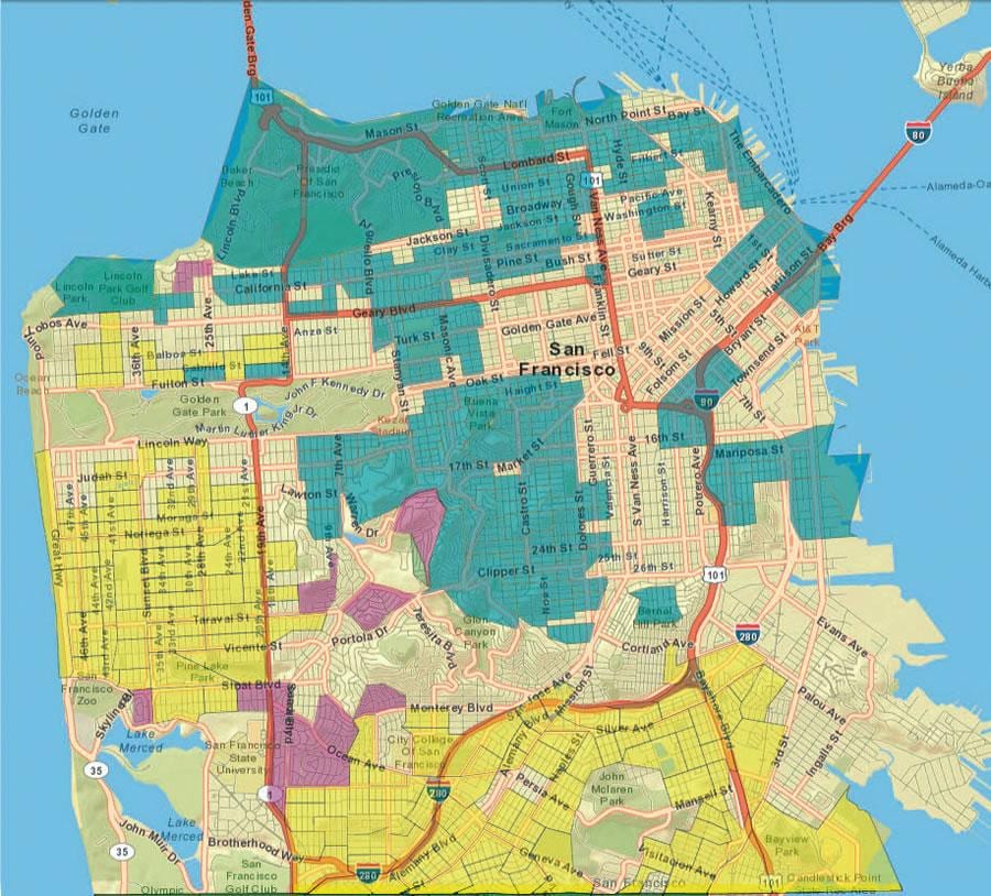 地図サンフランシスコのgis