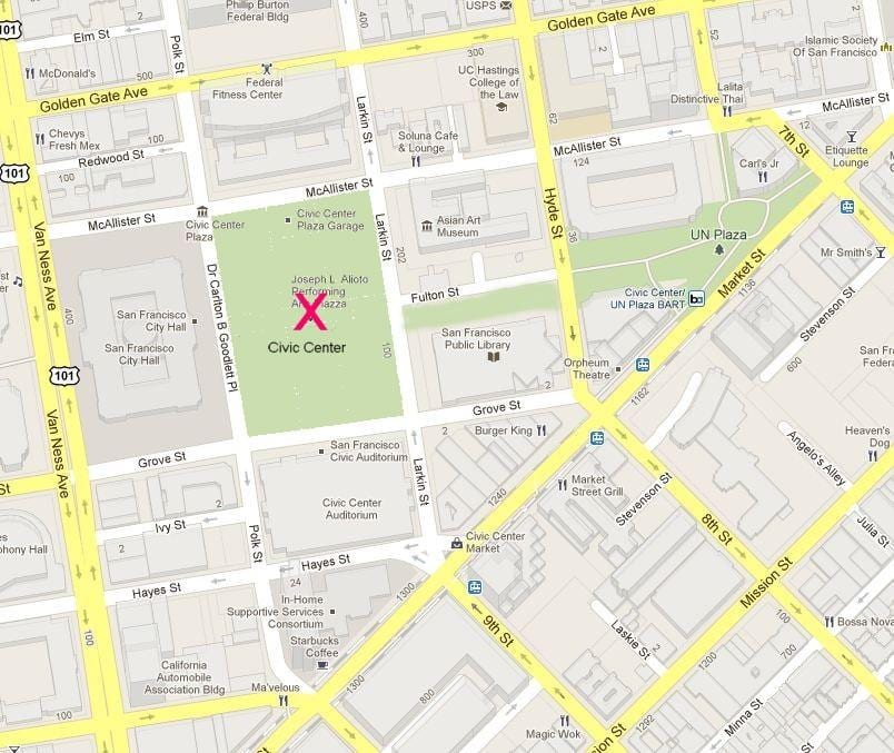 地図サンフランシスコ市民センター