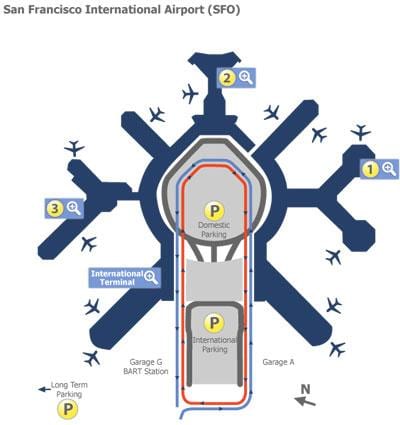 サンフランシスコエアポートゲートの地図