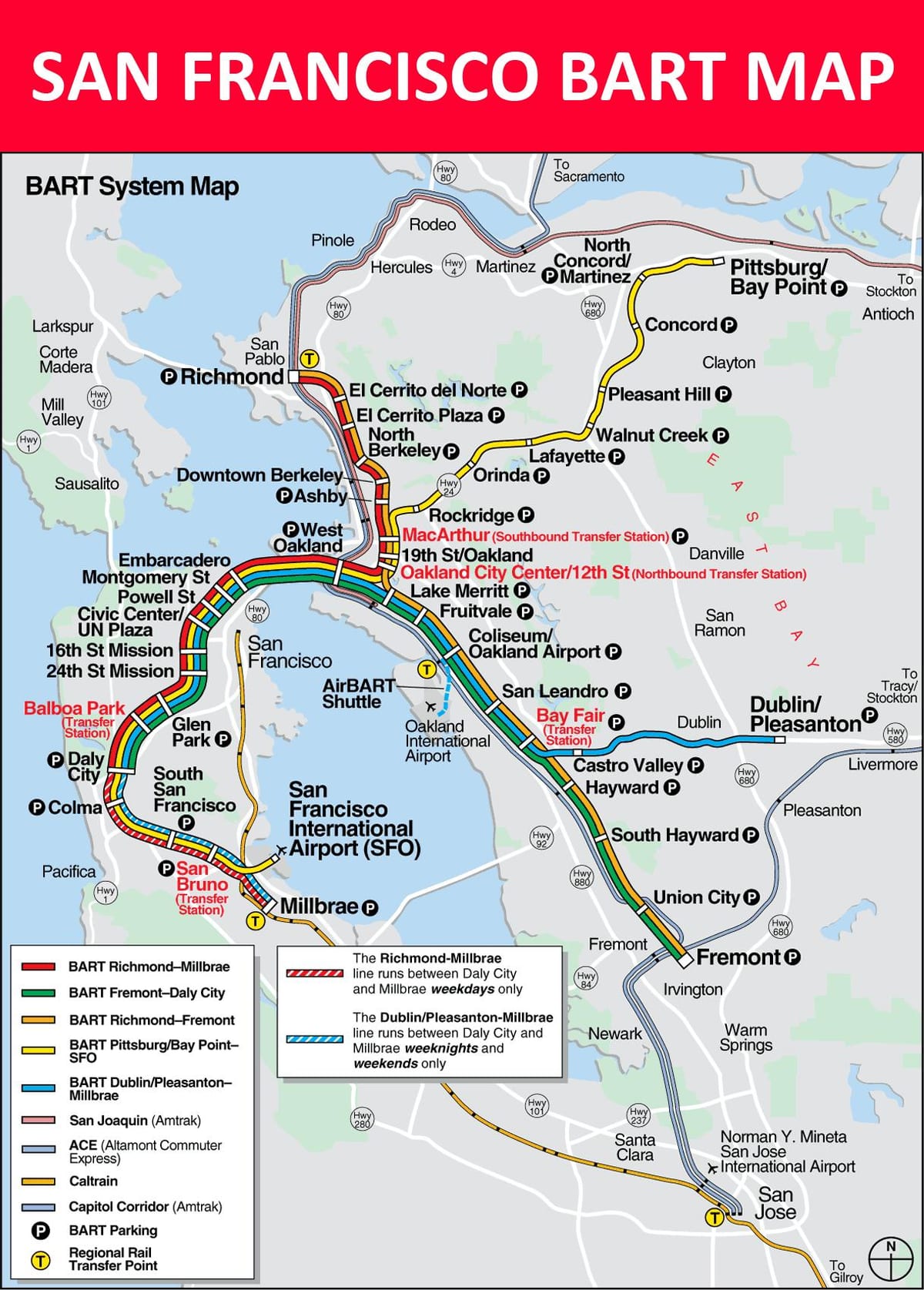 bart地図SFO