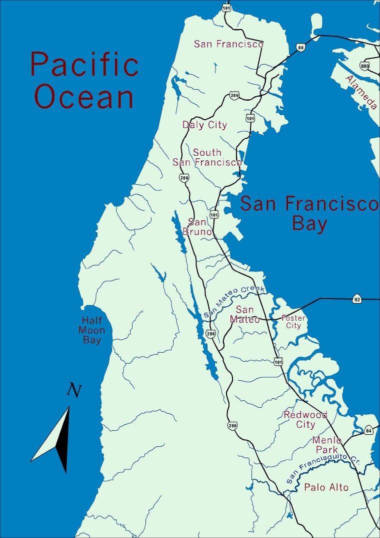 地図のベイエリア半島