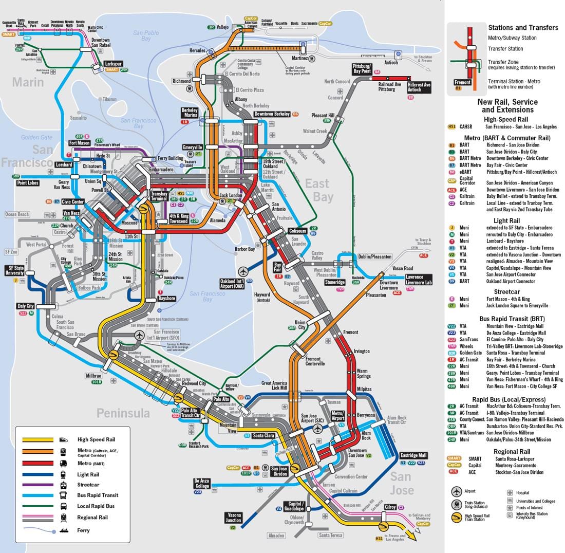 地図のベイエリア電車