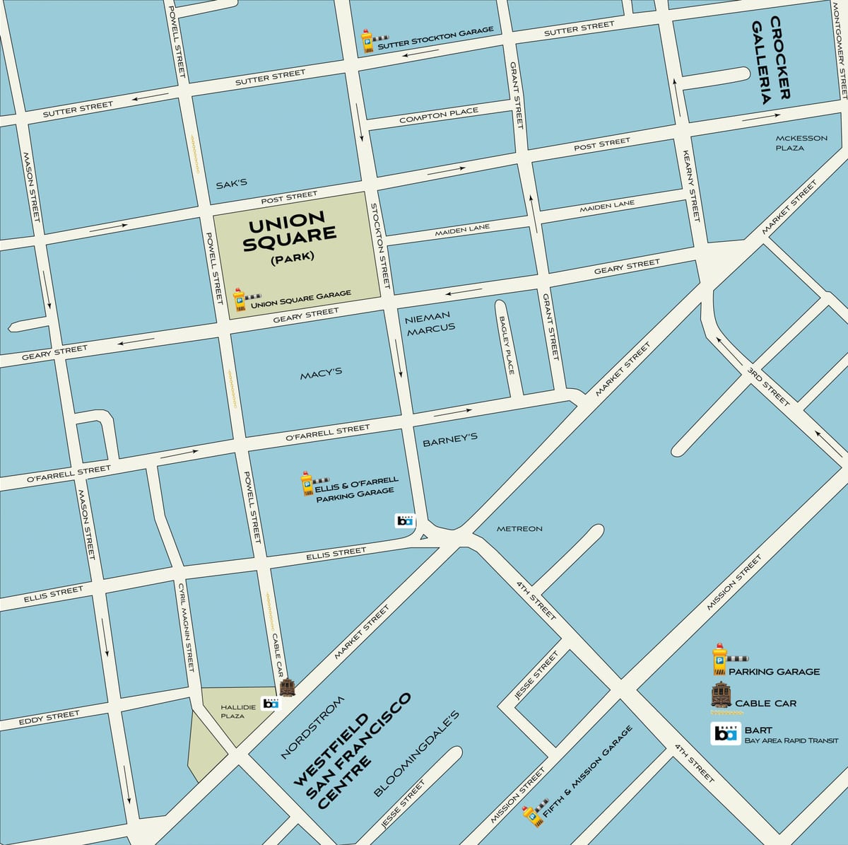 サンフランシスコショッピング地図
