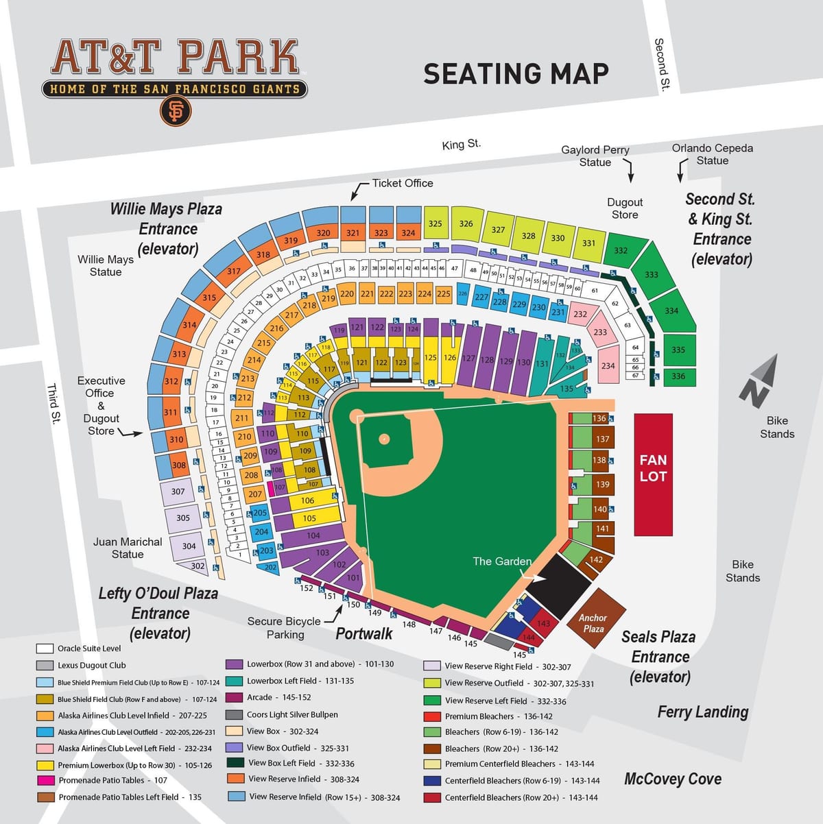 地図のat&tパークスタジアム