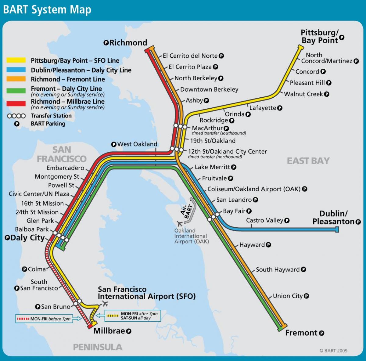 サンフランシスコバートシステムの地図