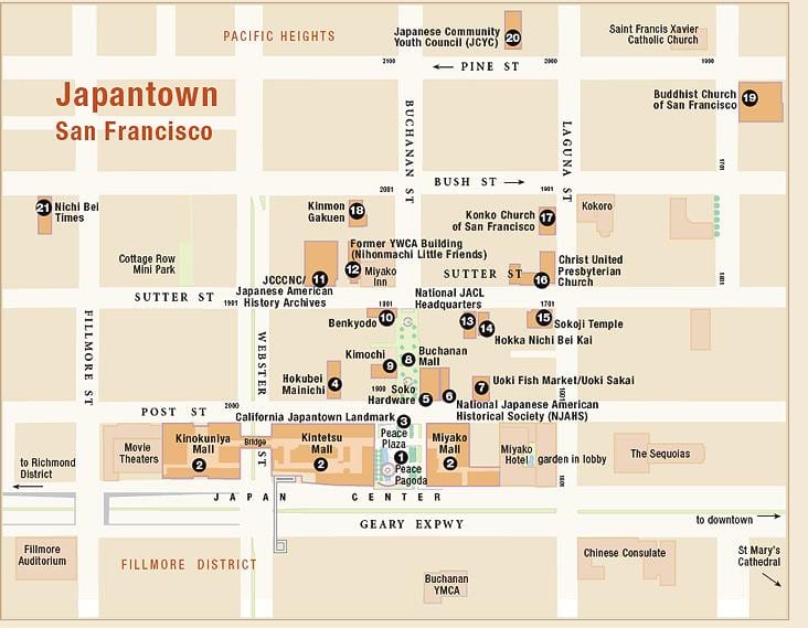 地図japantownサンフランシスコ