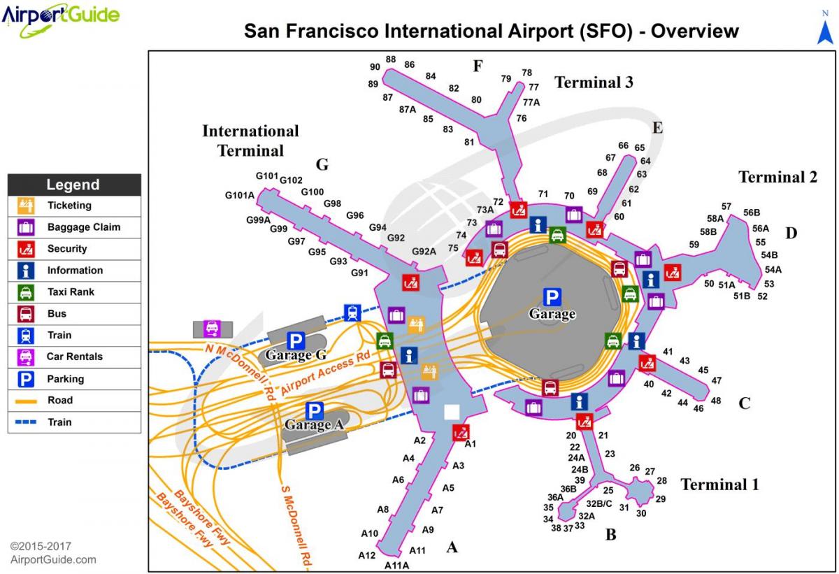 地図kSFO空港