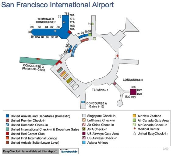 サンフランシスコ空港地図ア