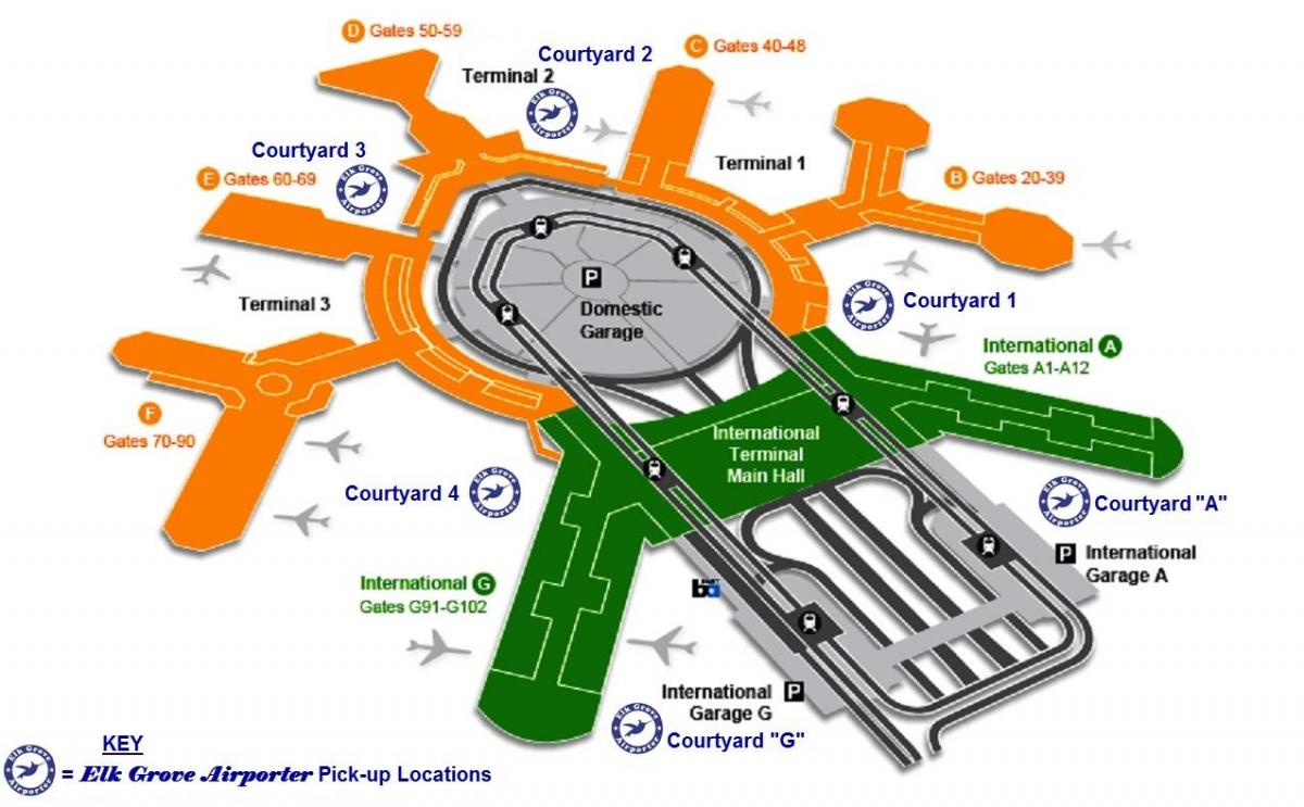 SFO国際線ターミナル到着地図