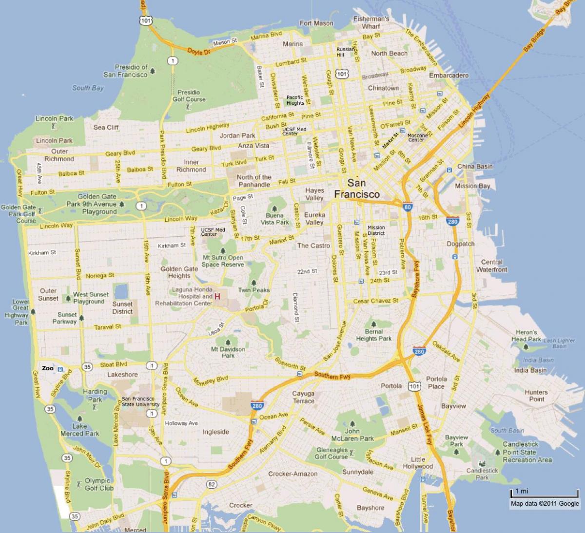 地図laサンフランシスコ
