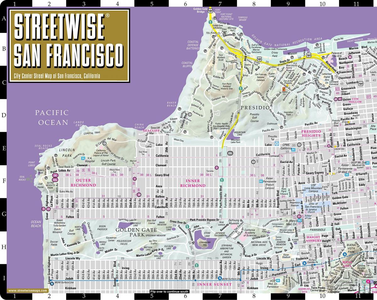 地図streetwiseサンフランシスコ