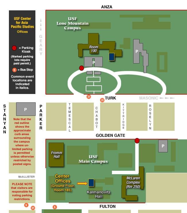 大学サンフランシスコの地図
