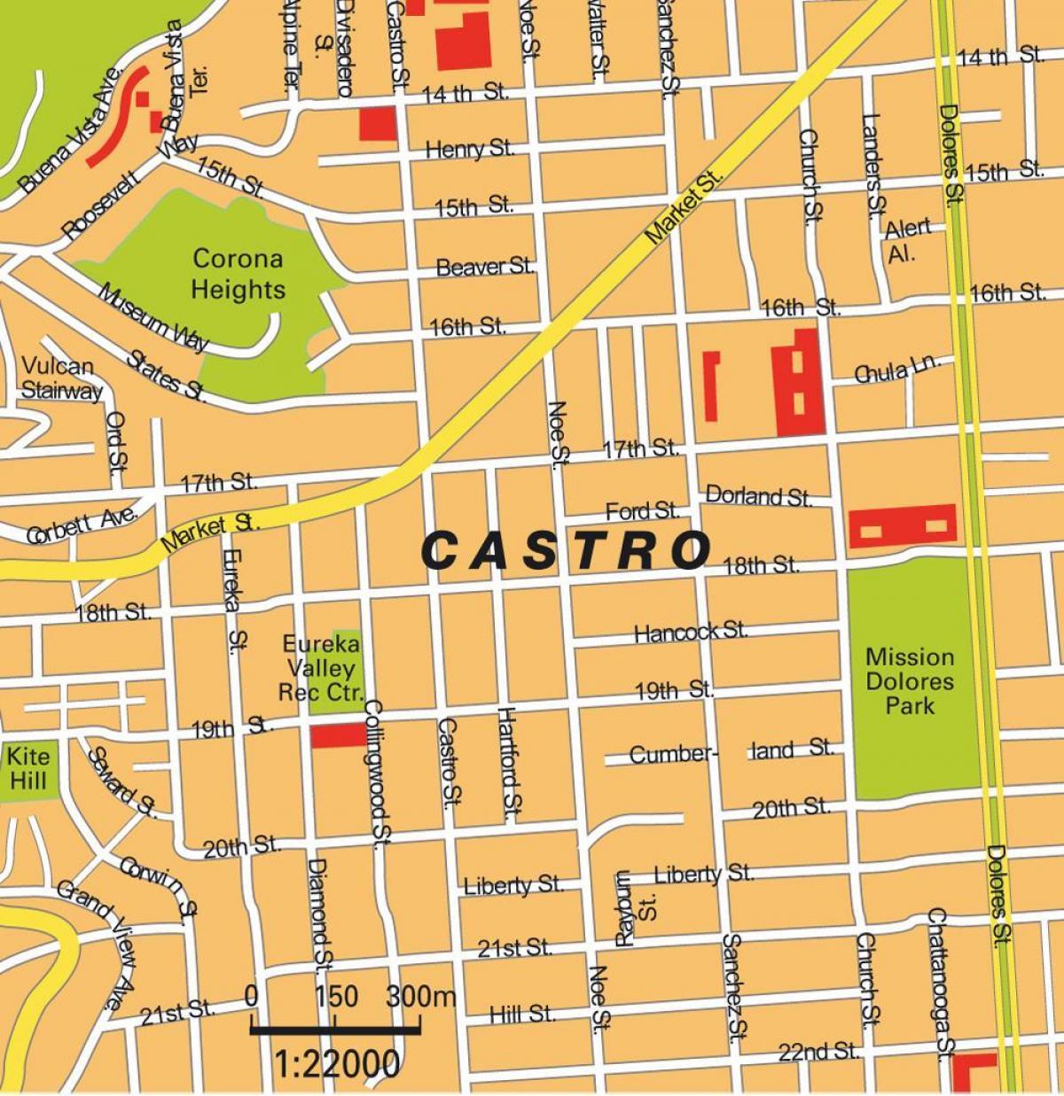 地図のカストロサンフランシスコ