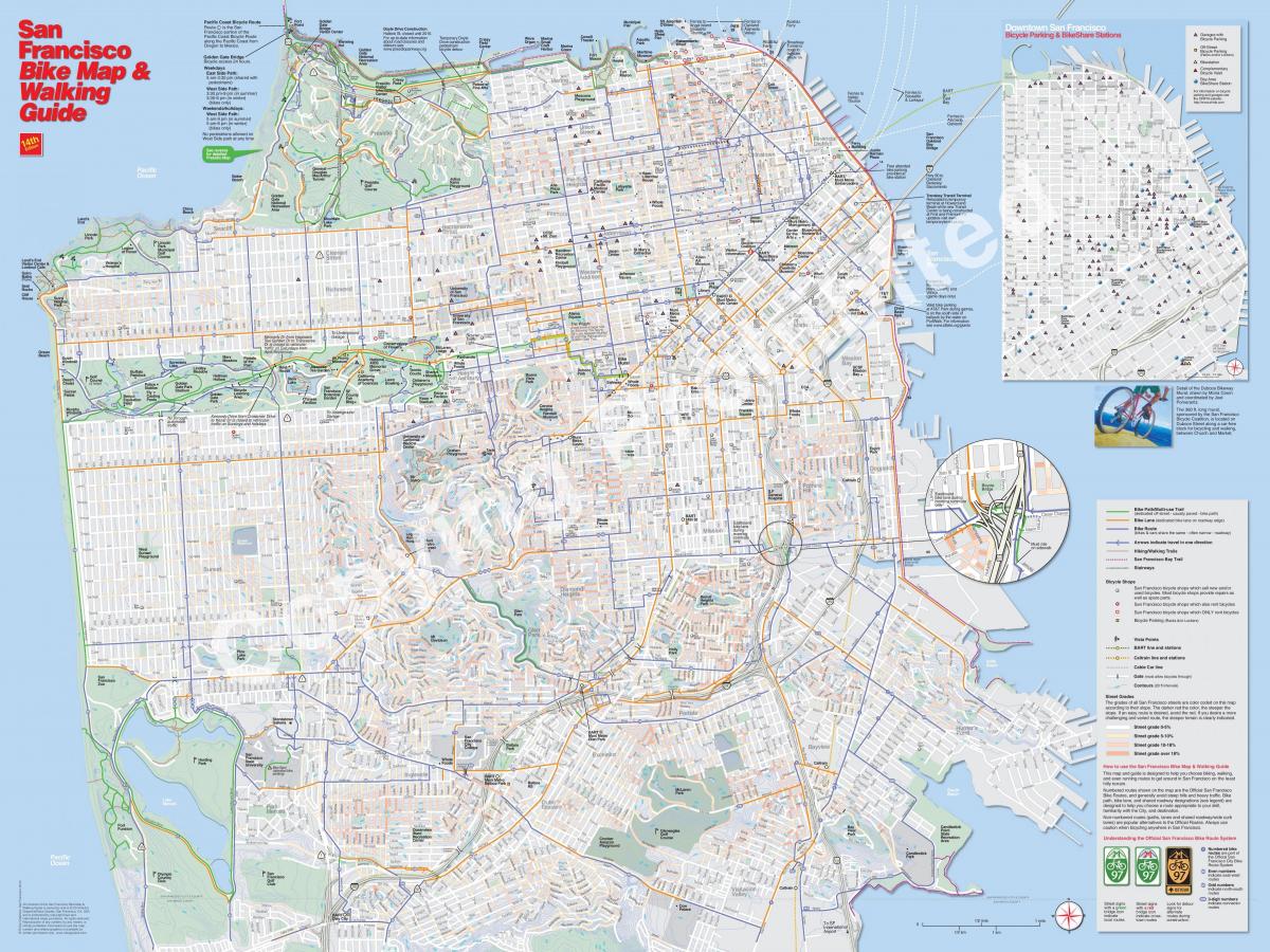 地図のサンフランシスコの自転車