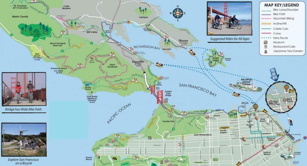 地図サンフランシスコバイクツアー