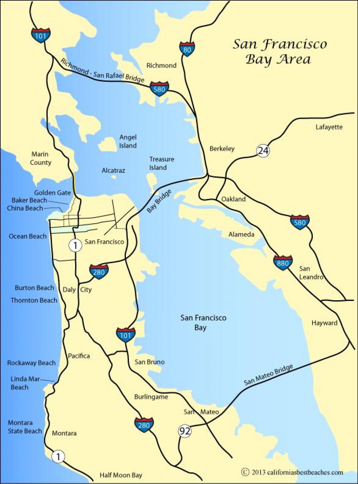 地図サンフランシスコビーチ