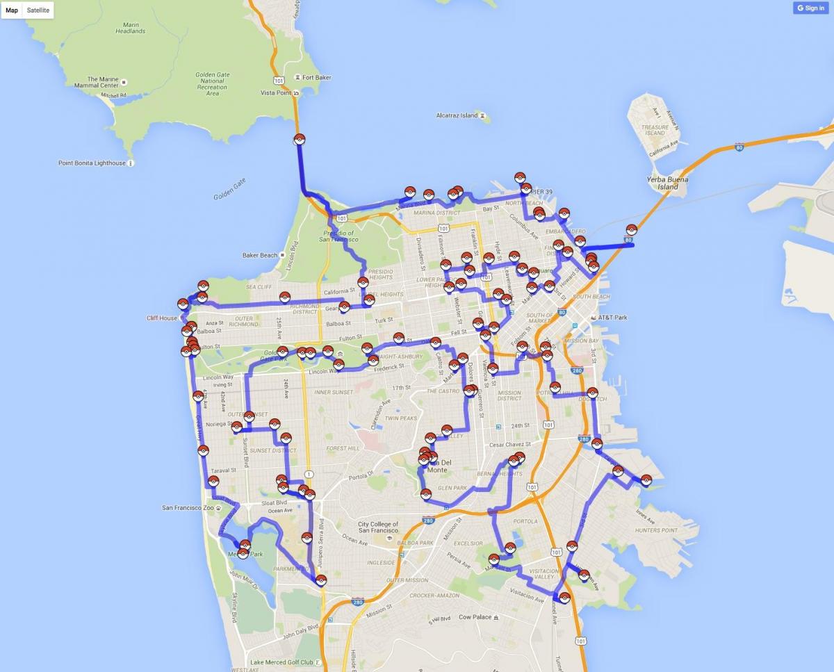 地図サンフランシスコのポケモン