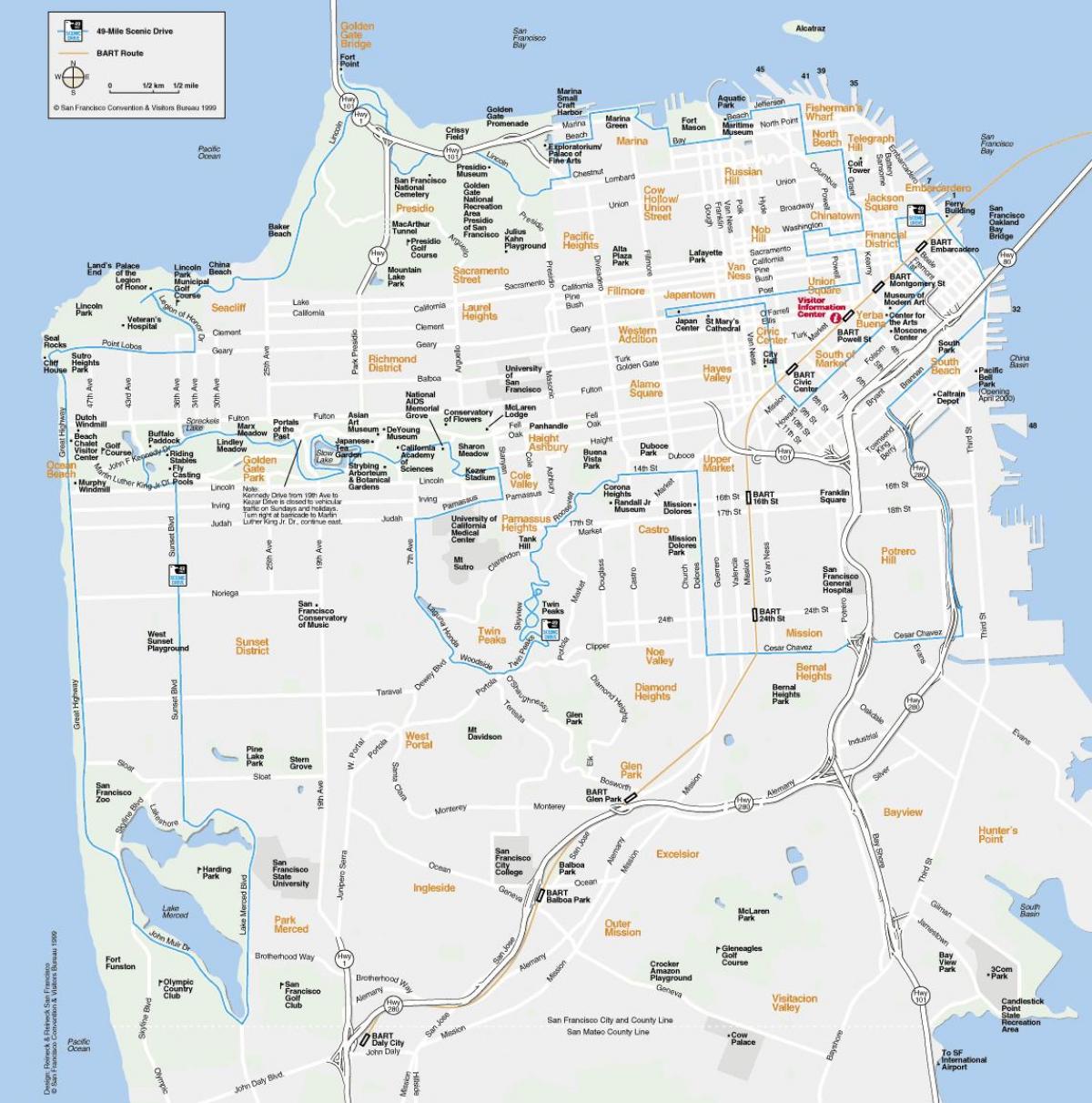 地図のサンフランシスコのランドマーク