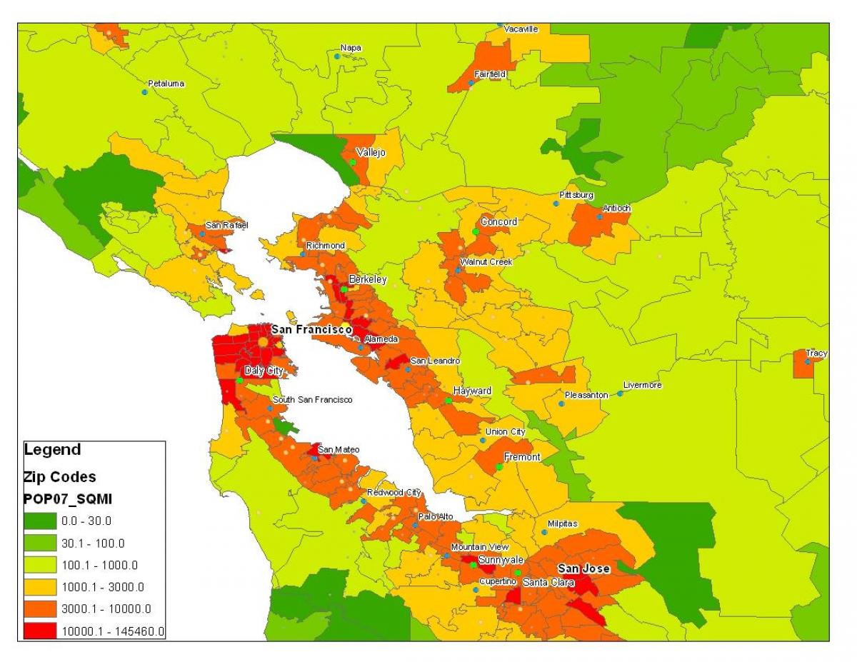 地図サンフランシスコの人口