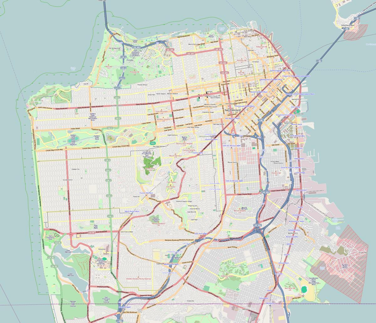 地図のサンフランシスコの概要