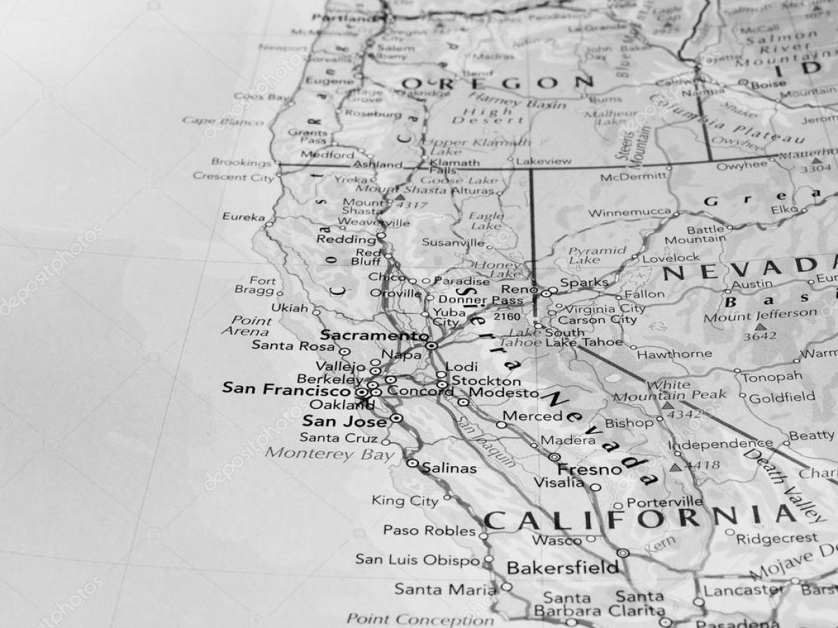 白と黒の地図サンフランシスコ