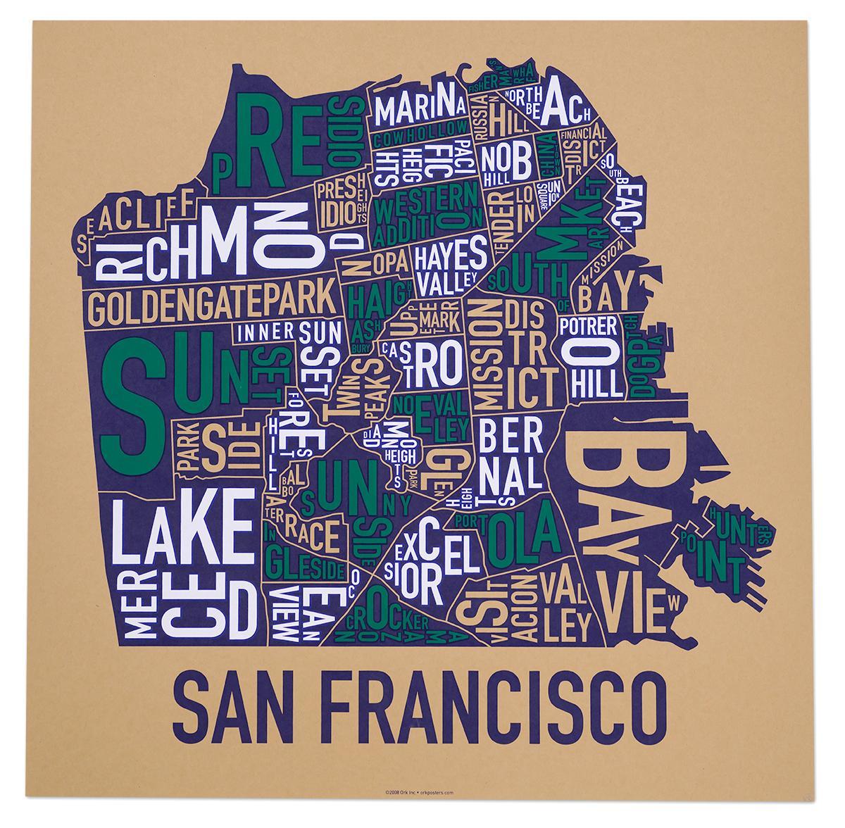 サンフランシスコ近隣地図ポスター