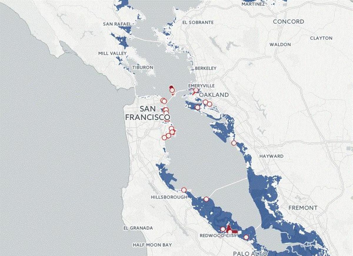 地図サンフランシスコでの洪水