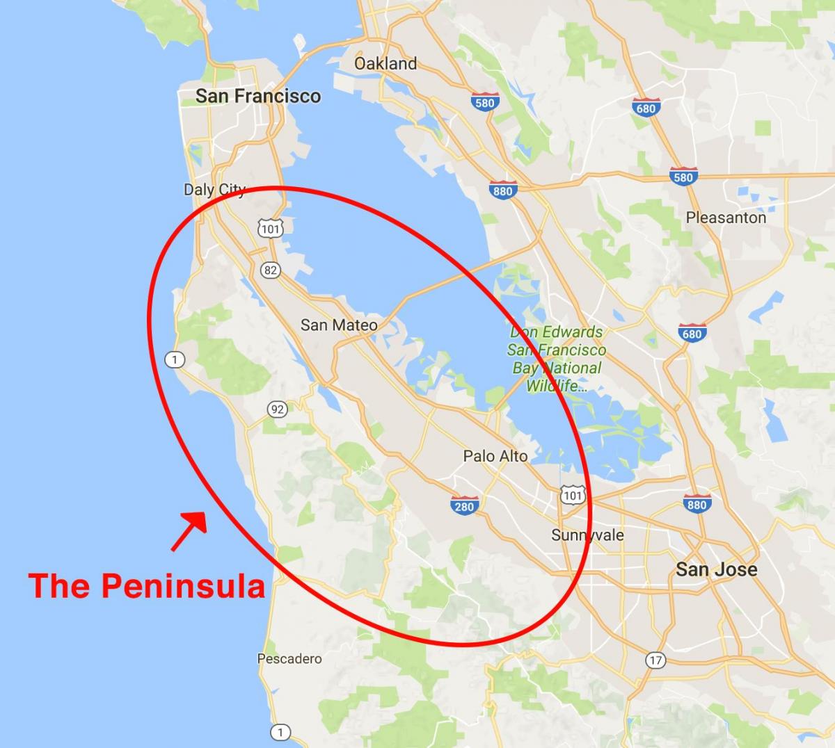 地図サンフランシスコ半島 