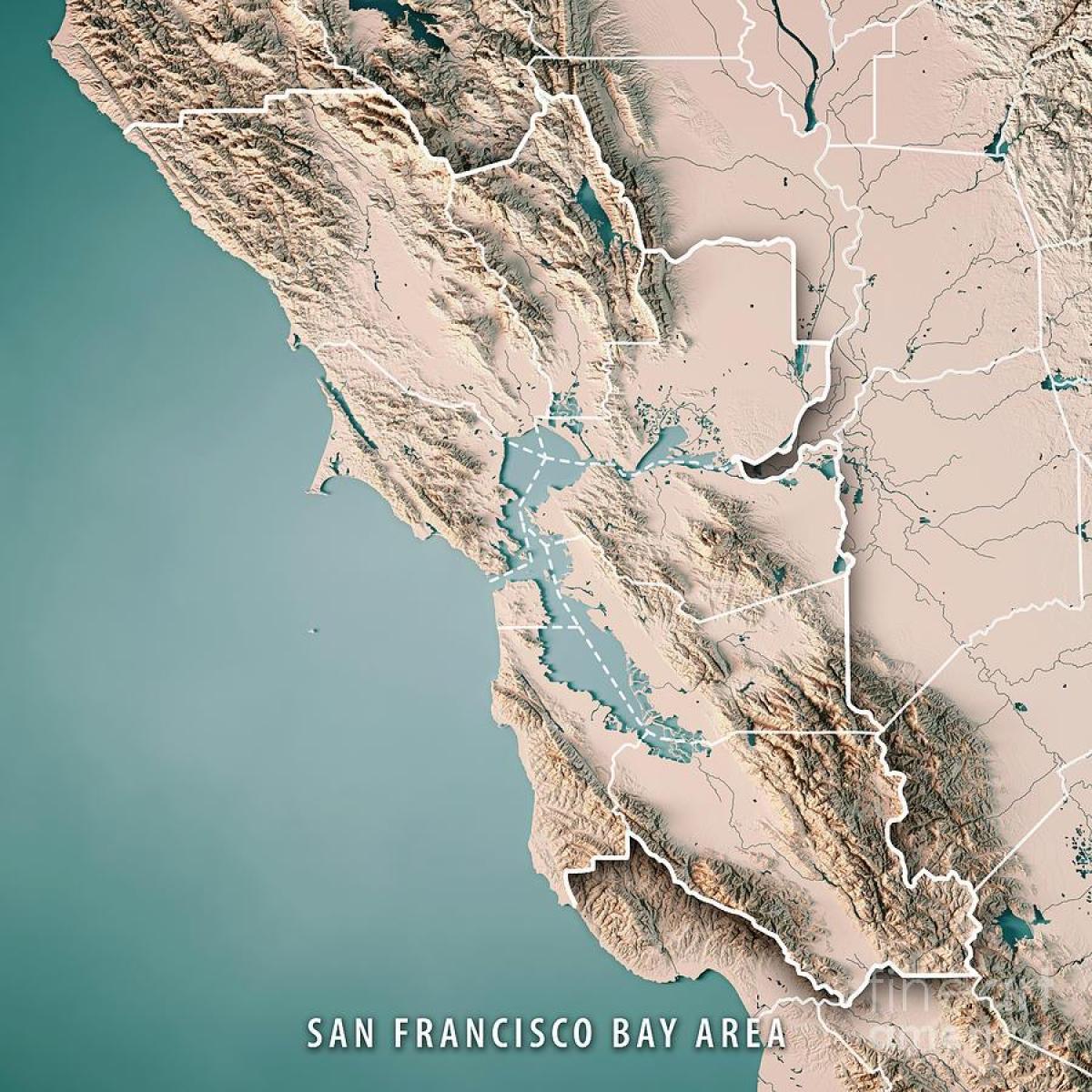 地図サンフランシスコ湾の地形 