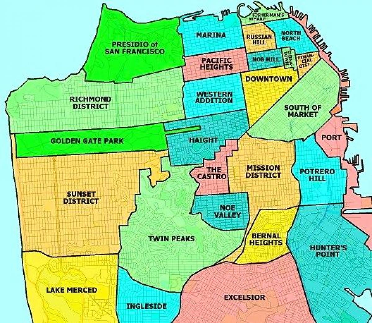 近郊のサンフランシスコの地図