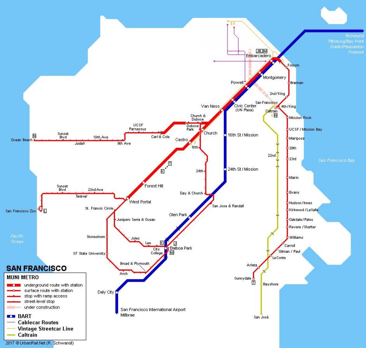 SFパ鉄道の地図