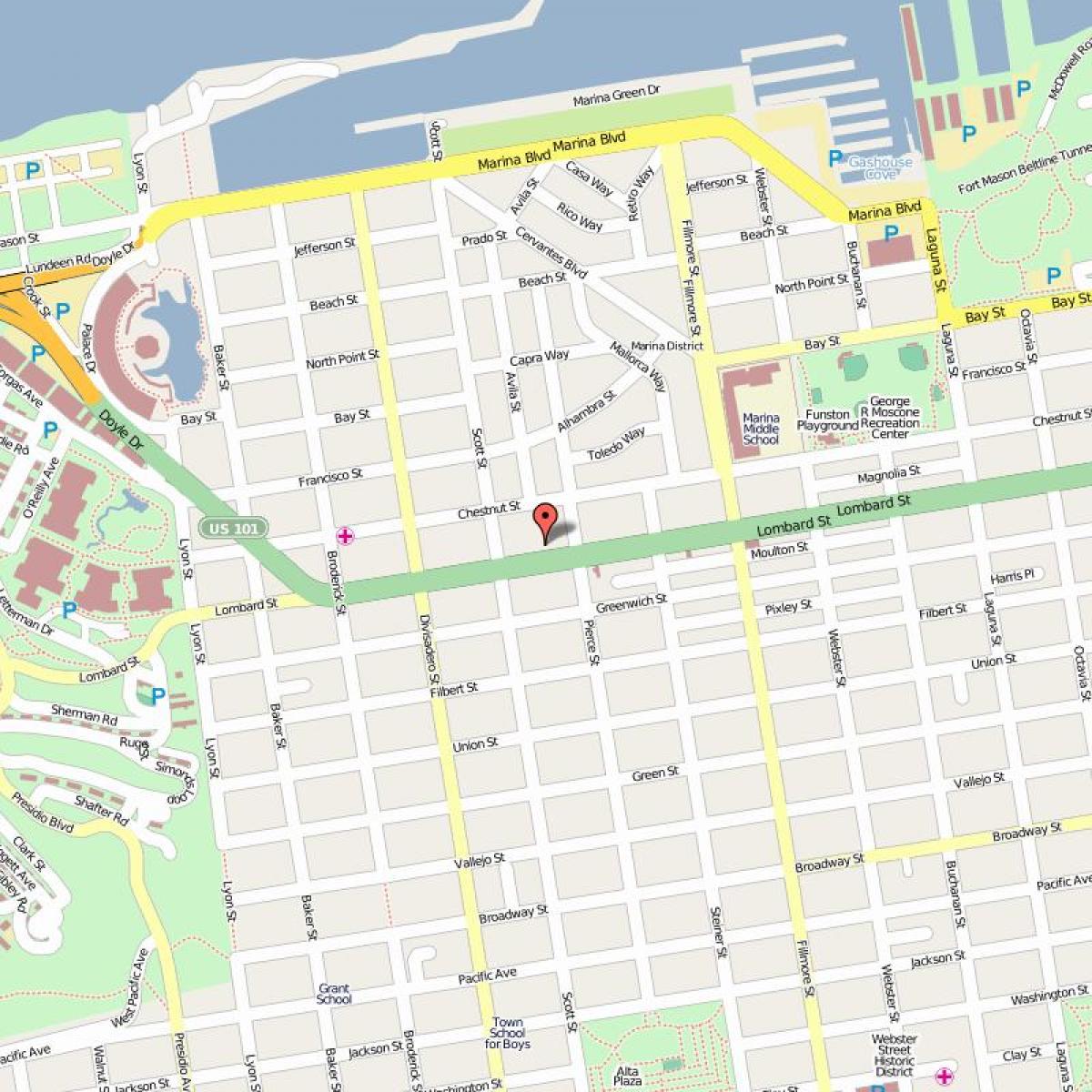 地図lombard street San Francisco
