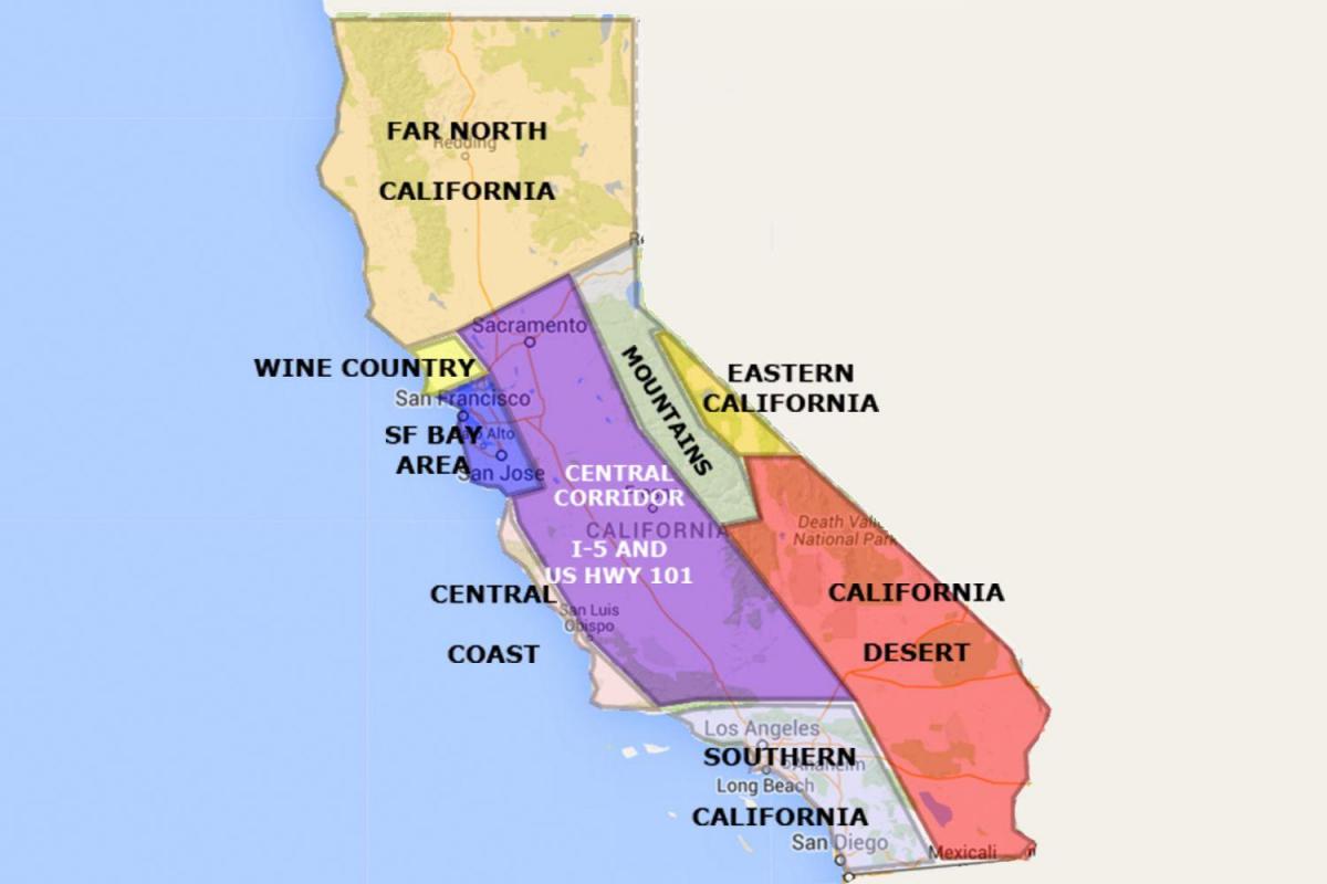地図のカリフォルニア北部のサンフランシスコ