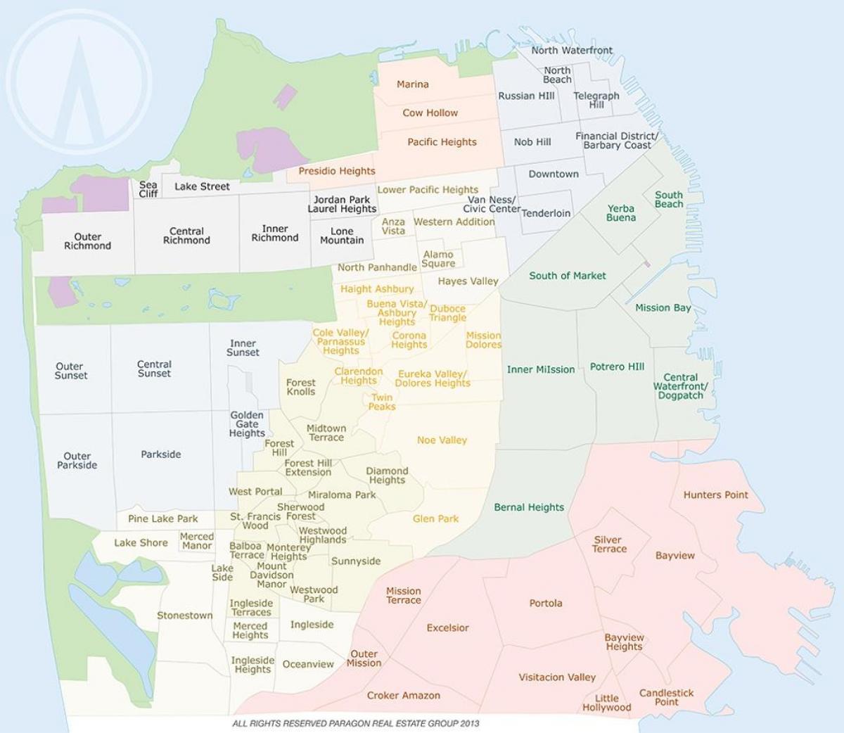 地図のフサンフランシスコ