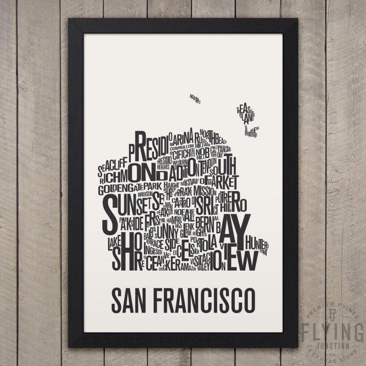 サンフランシスコのタイポグラフィの地図